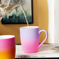 Mug à café en céramique avec dégradé de couleurs personnalisé, finition mate, logo OEM ODM imprimé, mug promotionnel, vente en gros d'usine