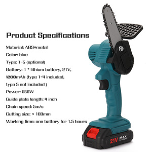 Motosierra Portátil BNMJ de 21V con Barra de 4 Pulgadas, Batería de Litio de 550W, Grado DIY, Soporte de Personalización ODM/OEM, Motosierra a Batería - Product Image 5