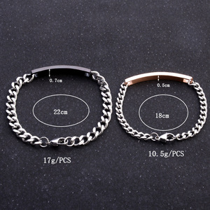 Offre Spéciale Accessoires Couple Bracelet Diamant Noir Géométrique Main Alliage Plaqué Or Bijoux WISH's Charm Couple Bracelet - Product Image 5