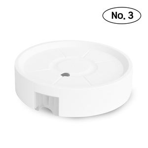 Soporte Redondo para Macetas de Estilo Coreano Moderno, N.° 3, con Ruedas Ocultas, Bandeja de Drenaje, Base Resistente de PP Blanco y Acero para Interiores - Product Image 3