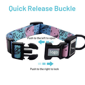 QQpets 2025 Collar de perro de sublimación personalizado Correas de poliéster de nailon ajustables con decoración de cinta Logotipo de impresión personalizado - Product Image 2