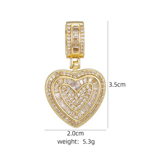 Elegante Collana in Rame con Ciondolo a Cuore in Zircone, Versatile e Alla Moda, Stile Hip Hop - Product Image 5