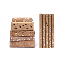 Papier d'emballage cadeau de la série de Noël, vente en gros directe d'usine, design personnalisé, papier décoratif recyclable, emballage cadeau commercial