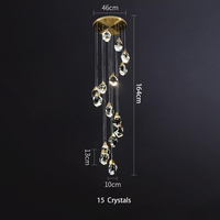 Lustre led en cristal en forme de spirale pour villa moderne, luminaire de plafond haut, luminaire suspendu pour escalier