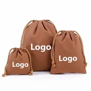 Logo personnalisé Fournisseur de la Chine Sac à poussière en toile de coton Mini sac à cordon en mousseline Petit cadeau Pochette à bijoux avec prix d'usine