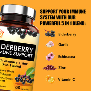 Best Selling Elderberry Capsules with Garlic Bulb Extract Echinacea Purpurea Extract Support <b>Your</b> Immune System Dietary Capsules - Product Image 6
