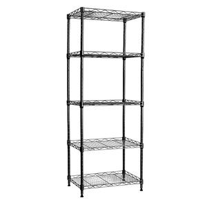 <b>Square</b> Multi Layer Wire Mesh Storage Rack 5 Tier Movable Kitchen Fruit Vegetable <b>Basket</b> Black Gray Standing Type - Product Image 5
