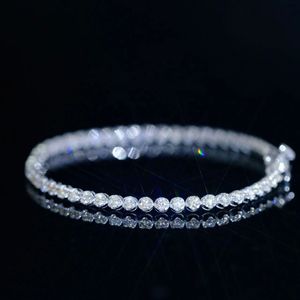 Xinfly 18k White <b>Solid</b> Gold Round 3.0ct Natural Diamond SI FG Iced Out Tennis <b>Bracelet</b> - Product Image 1