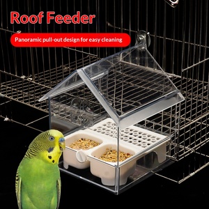 Mangeoire pour perroquet, mangeoire externe suspendue pour <span class=keywords><strong>oiseaux</strong></span>, design anti-éclaboussures et anti-déversement, bol à nourriture pour perruche, agapornis, calopsitte - Product Image 3