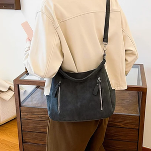 Bolso cruzado para mujer, bolso de hombro cruzado oblicuo de diseñador de lujo, bolsos de gran capacidad, monedero Retro mate de cuero PU Hobos - Product Image 5