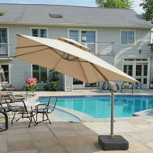 Modern Aluminum LED Solar Parasol for Balcony - Product Image 2