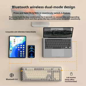 2.4G /Dual Mode RGB LED rétro-éclairé clavier de jeu sans fil mécanique numérique clavier <span class=keywords><strong>Gateron</strong></span> Axis - Product Image 4