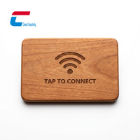 Etiqueta NFC de Madera de Bambú Personalizada NTAG 213, Tarjeta WiFi con Conexión por Contacto, Etiqueta NFC de Madera Ecológica