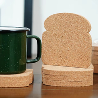 Sous-verres en liège de haute qualité, forme de pain, grain moyen, écologiques. Vaisselle et assiettes personnalisables Cadeaux pour la maison et le bureau