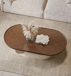 Nuovo <span class=keywords><strong>Tavolino</strong></span> da Caffè Ovale di Design in Impiallacciatura di <span class=keywords><strong>Noce</strong></span>, Moderno, Pieghevole, Ecologico, di Alta Qualità per Soggiorno con Vano Portaoggetti - Product Image 3