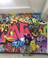 Papier peint mural personnalisé Hip Hop Graffiti, papier peint mural moderne Street Art pour salle de sport, bar, KTV et salle de jeunesse
