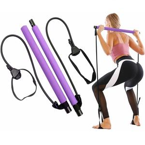 Acessórios fitness portáteis com elástico, 2 alças para pés, leve, treinador, pilates, bar, academia, com faixa de resistência - Product Image 1