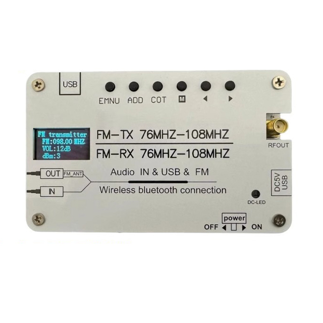 USB/ 0.5W Stereo FM Transmitter with Lithium Battery for School Electronic FM Broadcasting Electronic Accessory