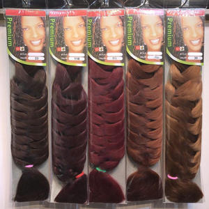 Vente en gros de tresses synthétiques Jumbo de 24 pouces, teintes en plusieurs couleurs, 165g, pré-étirées, à trame unique, pour tressage, beauté et soins personnels - Product Image 3