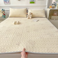 Nouvel été imprimé moderne simplicité respirant glace Latex drap de lit confortable peau amical tapis de refroidissement trois pièces ensemble