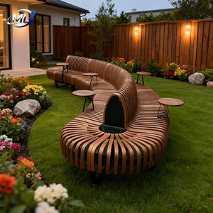 Banc d'attente en bois massif avec dossier incurvé, design moderne, durable pour un usage commercial dans les aéroports et les gares - Product Image 6