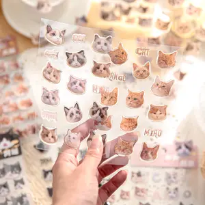 Moldura de fotos decorativa com emojis fofos para animais de estimação, adesivos de mão para base de barraca DIY