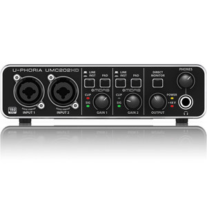 Behringers UMC202HD Professional Live Streaming <strong>High</strong>-<strong>end</strong> USB External Sound Card <strong>Computer</strong> Recording Guitar - Product Image 1