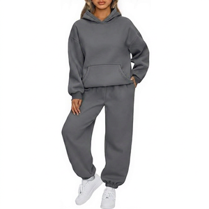 Conjunto Deportivo de Algodón Grueso para Mujer, Talla Grande, con Bordado Personalizado, Proveedor OEM ODM - Product Image 1