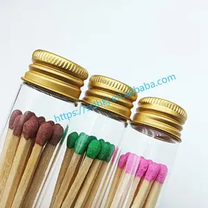 Glass Jar Wooden Matches Candle Matches Metal Threaded Lid Personalized Decorative Jar Large Household Matches