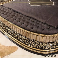 Lit Double Tissu Bois Massif Ensemble de Meubles de Chambre Armoire Lit Classique Française Mobilier de Chambre Moderne et Luxueux