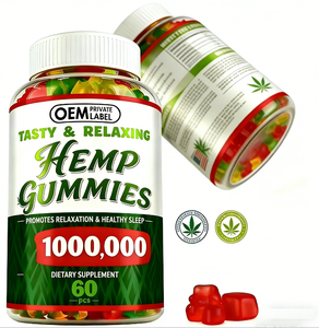 Gomitas de Extracto de Semillas de Cáñamo Natural Omega 3 6 9 Sin <span class=keywords><strong>Gluten</strong></span> Suplemento Dietético 60 Unidades - Product Image 4