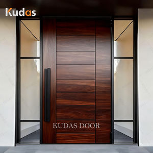 Benutzer definierte Villa Big Size Luxus Walnuss Massivholz Außen Eingangstür Moderne Aluminium <span class=keywords><strong>Front</strong></span> Eingang Pivot Türen - Product Image 2