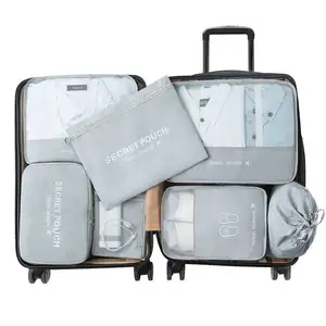 Vendita all'ingrosso vestiti organizzatore cubo-QN-0147 di alta qualità personalizzato cubi di imballaggio viaggio 7 set vestiti imballaggio bagagli organizzatore organizzatore borse da viaggio