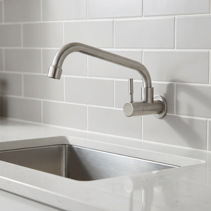 <span class=keywords><strong>Robinet</strong></span> de cuisine mural classique moderne en acier inoxydable 304, à poignée unique, avec valve en céramique, eau froide, connexion filetée G1/2 - Product Image 3