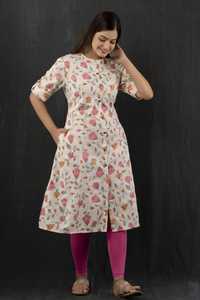 Conjunto de Kurta de rayón estampado de diseñador, Kurti con escote redondo, conjunto de manga larga para todas las ocasiones, ropa de boda y fiesta para mujer - Product Image 3