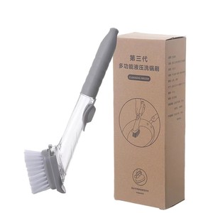 Brosses de nettoyage <span class=keywords><strong>pour</strong></span> ustensiles de cuisine, éponge à récurer à long manche <span class=keywords><strong>pour</strong></span> <span class=keywords><strong>vaisselle</strong></span> et évier, brosse à récurer les plats avec ajout automatique de liquide nettoyant - Product Image 1