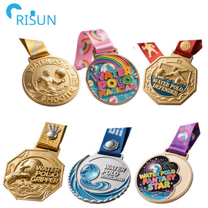Médailles de <span class=keywords><strong>trophée</strong></span> <span class=keywords><strong>d</strong></span>'équipe personnalisées avec logo sur mesure, pour le jeu de lancer de ballons <span class=keywords><strong>d</strong></span>'eau 3D, modèle Vega Egg Toss, avec ruban - Product Image 1
