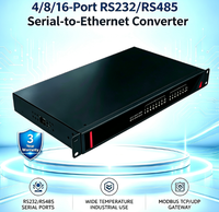 Server Port Serial Kelas Industri yang Dipasang di Rak 4/8/16-Port RS232/RS485 Konverter Serial-ke-Ethernet Model TCP/UDP Modbus