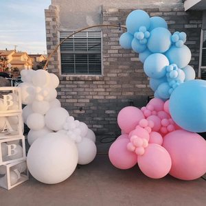 Guirlande de ballons 122 pièces 18/12/10/5 pouces rose blanc bleu ballons confettis révélation du sexe des bébés garçons filles décorations de fête prénatale - Product Image 6
