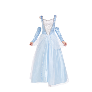 Costume da Principessa Blu per Festa a Tema Halloween e Carnevale, Abito con Gonna da Protagonista di Fiabe, in Poliestere, per Donne Adulte - Product Image 1