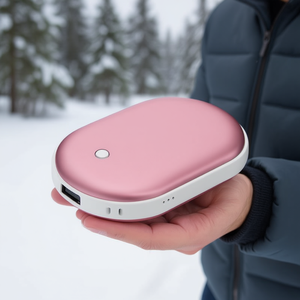 Chauffe-mains portable rechargeable, power bank 5000 mAh, rose gold, pour usage extérieur - Product Image 2