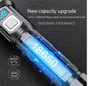 <span class=keywords><strong>2025</strong></span> <span class=keywords><strong>New</strong></span> trắng Laser mạnh mẽ LED Đèn pin sạc không thấm nước ABS nhựa <span class=keywords><strong>Torch</strong></span> cho cắm trại và khẩn cấp - Product Image 3