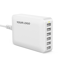 RAVPower RP-PC028 60W קיר תשלום USB שולחני מטען 6-יציאת בריטניה תקע חשמל מתאם שולחן העבודה טלפון מטענים