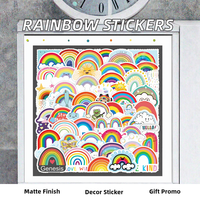 Bestseller 50 Stück Cartoon Regenbogenbrücke PVC-Aufkleber Kinder-Deko Vinyl-Graffiti für Laptop Notebook Handy Trendprodukt