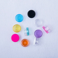 Impression pot transparent 20g pots de crème en plastique vides échantillon pot de baume à lèvres couvercles noirs conteneur cosmétique