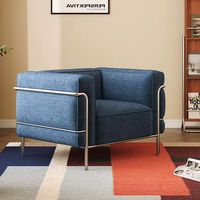 Moderner Chenille-Einzelsessel Minimalistisches Gerades Sofa für Kompakte Balkone und Wohnzimmer Maßanfertigung