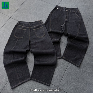 <span class=keywords><strong>Pantalones</strong></span> Vaqueros <span class=keywords><strong>Anchos</strong></span> de Algodón Personalizados <span class=keywords><strong>para</strong></span> <span class=keywords><strong>Hombre</strong></span>, Estilo Baggy Recto, de Fabricante de Mezclilla - Product Image 1