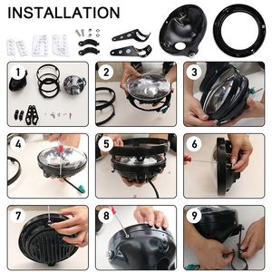 Anillo embellecedor OVOVS, carcasa completa para faro delantero de 7 pulgadas para Harley <span class=keywords><strong>KAWASAKI</strong></span> Honda Yamaha Suzuki Chopper Cafe Racer - Product Image 3