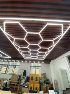 E-top tùy chỉnh màu tím xanh hồng Led tổ ong hình lục giác HEX-Lưới ánh sáng Trần Chi Tiết Đèn - Product Image 6