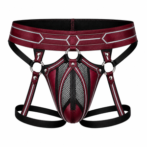 Calzoncillos Boxer Transpirables y Sexys con Ribete de Neón, Bolsa de Soporte y Anillos Metálicos para Hombre, Ropa Interior para Juegos de Rol Cyberpunk - Product Image 1